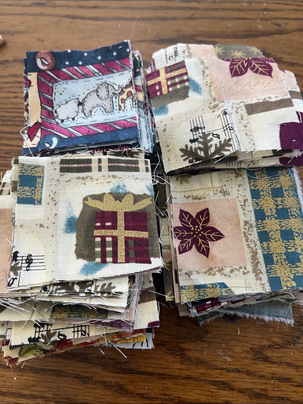 Holiday cotton Patchwork Fabric Squares - Multicolor